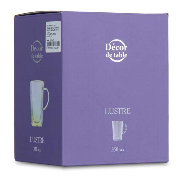 Кружка с двойными стенками Home Lustre 350 мл, стекло DECOR DE TABLE DDT-DW967B-350/DD