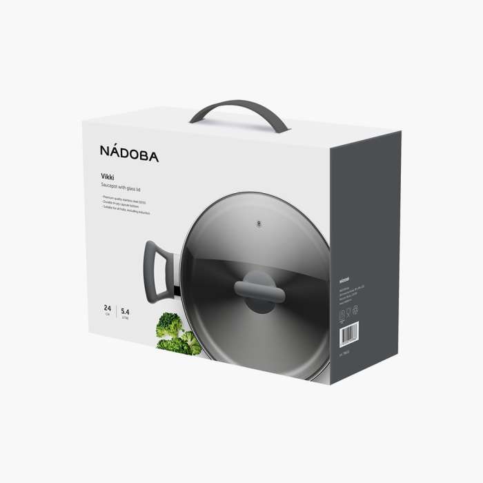 Кастрюля со стеклянной крышкой, 24 см/5,4 л., NADOBA, серия VIKKI 796111