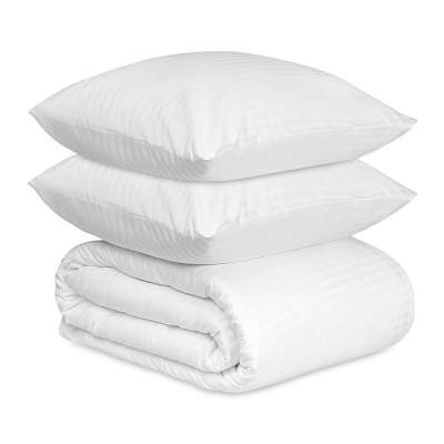 Комплект постельного белья из страйп-сатина из коллекции essential, 200х220 см Tkano TK24-DC0014