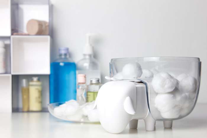 Держатель для ватных дисков Sheep чёрный-белый QUALY QL10227-BK-WH