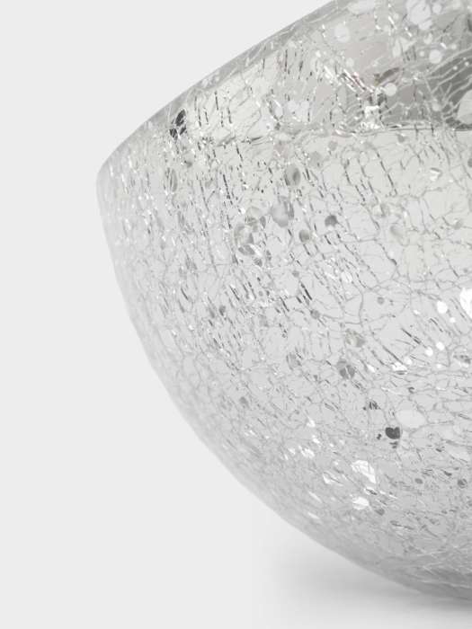 Конфетница, 15х12 см, стекло, серебристая, Кракелюр, Craquelure ANNA LAFARG ANLAF-XK-15BHSV