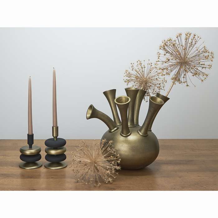 Подсвечник stone, 20 см, черный/античная латунь Bergenson Bjorn BB0000194