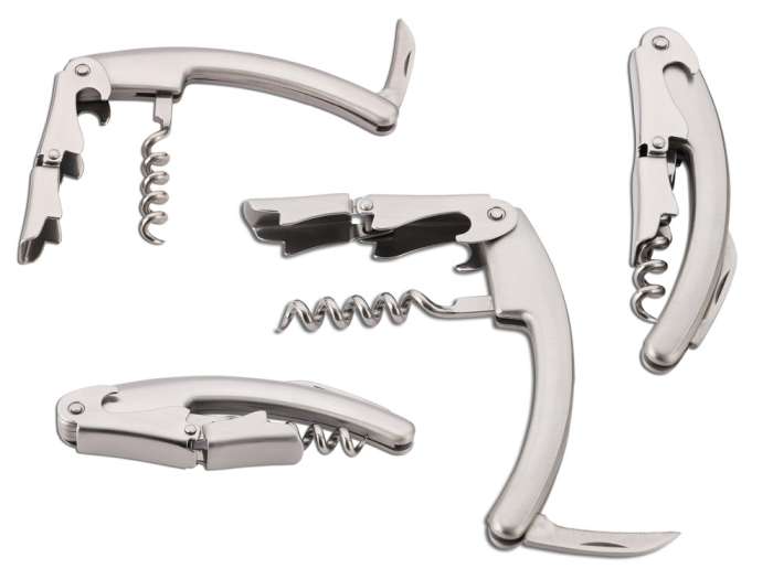 Штопор сомелье Weis двухступенчатый с обрезателем фольги 11 см, сталь нержавеющая, п/к W-16867