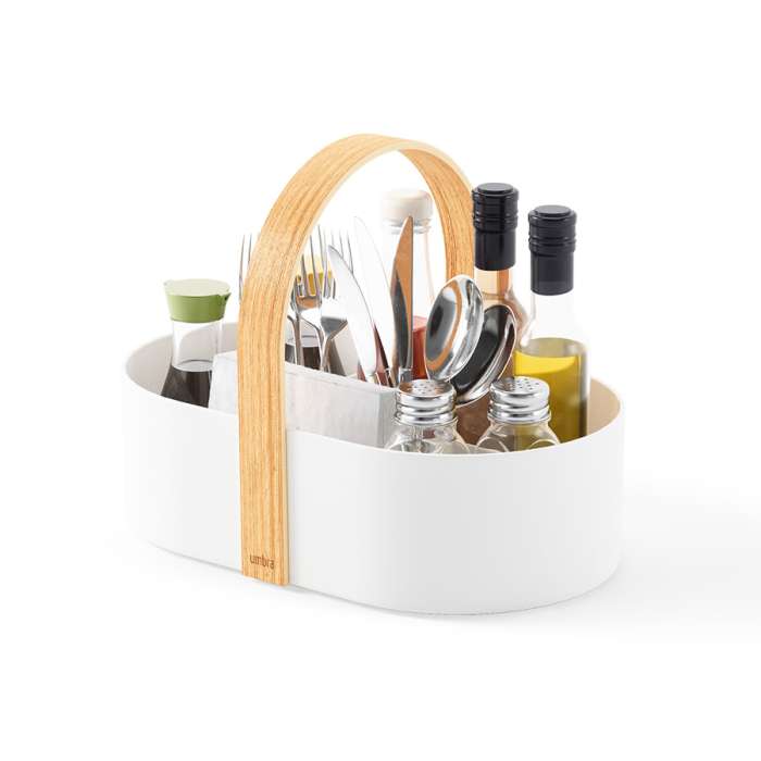 Органайзер bellwood caddy, 30х23 см, белый/натуральное дерево UMBRA 1019130-668