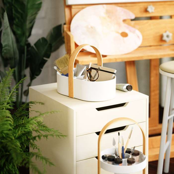 Органайзер bellwood caddy, 30х23 см, белый/натуральное дерево UMBRA 1019130-668