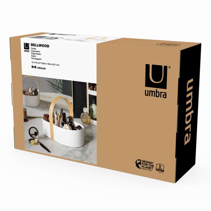 Органайзер bellwood caddy, 30х23 см, белый/натуральное дерево UMBRA 1019130-668