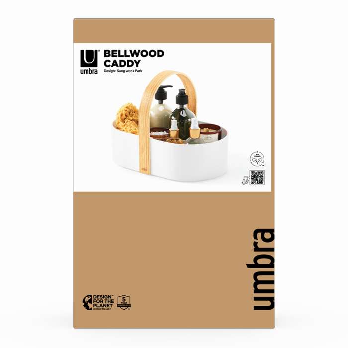 Органайзер bellwood caddy, 30х23 см, белый/натуральное дерево UMBRA 1019130-668