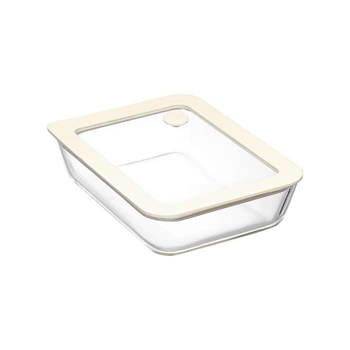 Контейнер для запекания и хранения стеклянный с вакуумным эффектом, 700 мл, молочный Smart Solutions SS0000286