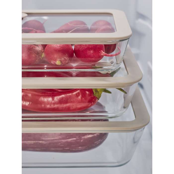 Контейнер для запекания и хранения стеклянный с вакуумным эффектом, 700 мл, молочный Smart Solutions SS0000286