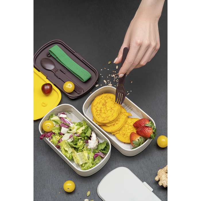 Ланч-бокс с приборами food time, 1 л, серый Smart Solutions SS-LBDL-PP-GR-1