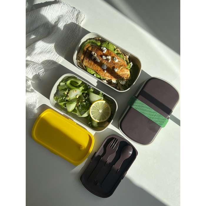 Ланч-бокс с приборами food time, 1 л, серый Smart Solutions SS-LBDL-PP-GR-1