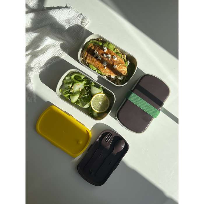 Ланч-бокс с приборами food time, 1 л, серый Smart Solutions SS-LBDL-PP-GR-1