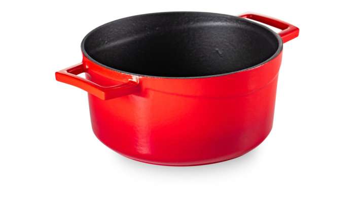 Кастрюля с крышкой LAVA d20 см, 2,8 л, чугун, красная LV Y TC 20 K1 R