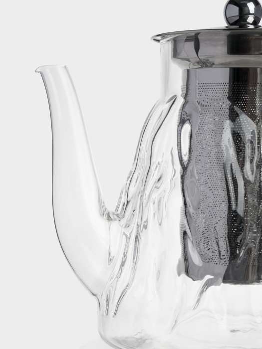 Чайник заварочный, 1 л, стекло Б/сталь, Мятая фактура ANNA LAFARG ANLAF-KTC584