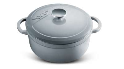 Кастрюля с крышкой Gracieuse d28 см, 5,5 л, чугун, серая VOEUX VOX-8683642549070