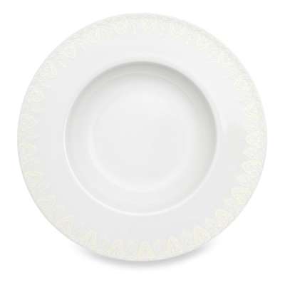 Тарелка суповая Narumi Аврора жемчуг 23 см, фарфор костяной