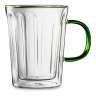 Кружка с двойными стенками Home Café de Paris 450 мл, зеленая ручка, стекло DECOR DE TABLE DDT-DW971B-450B