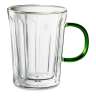 Кружка с двойными стенками Home Café de Paris 450 мл, зеленая ручка, стекло DECOR DE TABLE DDT-DW971B-450B