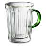 Кружка с двойными стенками Home Café de Paris 450 мл, зеленая ручка, стекло DECOR DE TABLE DDT-DW971B-450B