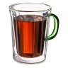 Кружка с двойными стенками Home Café de Paris 450 мл, зеленая ручка, стекло DECOR DE TABLE DDT-DW971B-450B