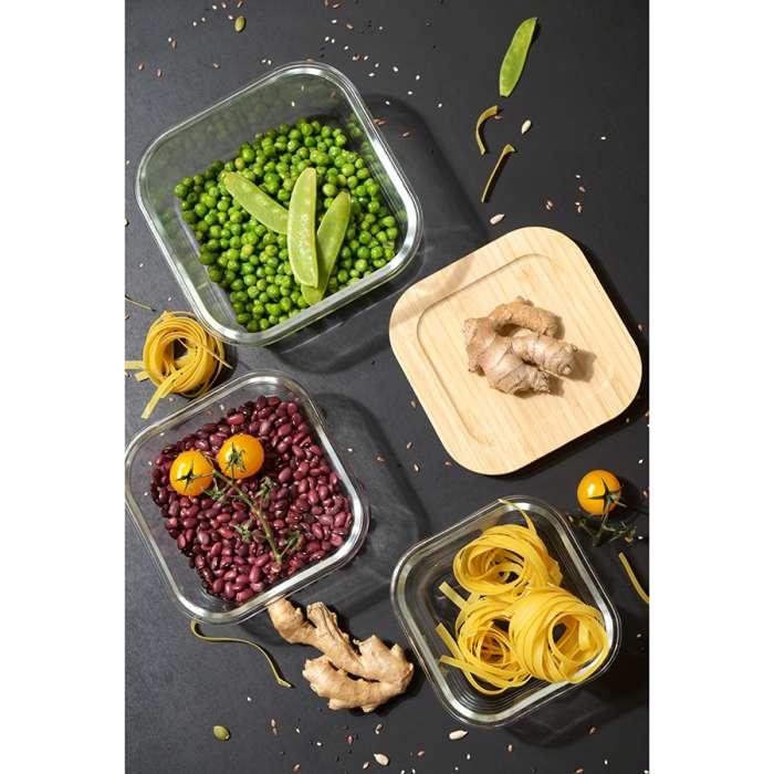 Контейнер для запекания и хранения с крышкой из бамбука, 520 мл SMART SOLUTIONS LBA520SQ