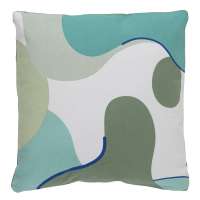 Подушка декоративная из хлопка мятного цвета с авторским принтом из коллекции Freak Fruit, 45х45 см TKANO TK20-CU0004