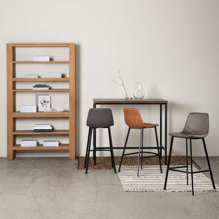 Стул барный hugh, экокожа, серо-коричневый Bergenson Bjorn BEST-HUMF08