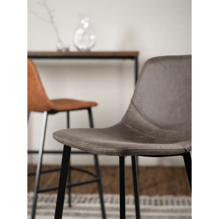 Стул барный hugh, экокожа, серо-коричневый Bergenson Bjorn BEST-HUMF08