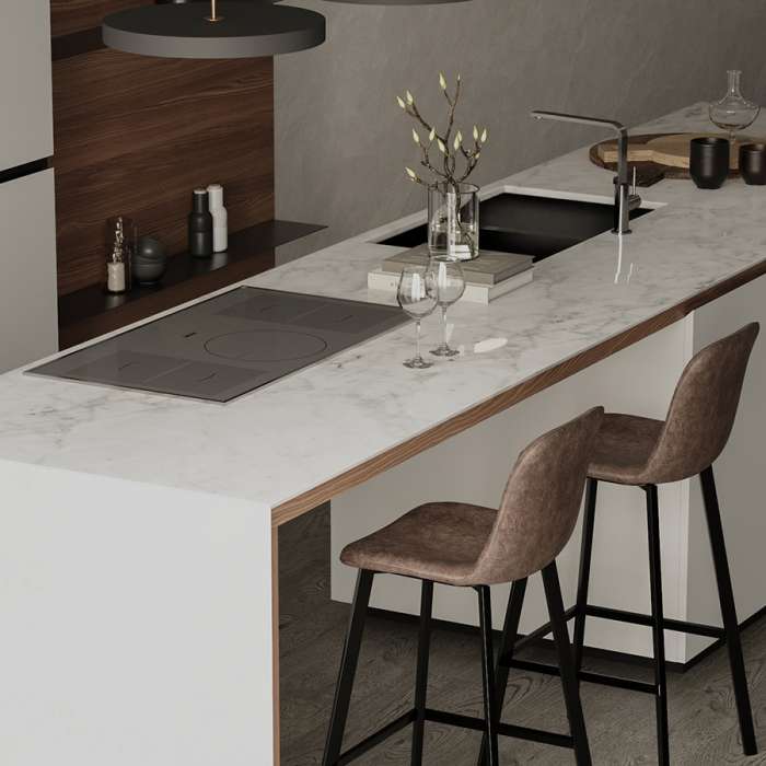 Стул барный hugh, экокожа, серо-коричневый Bergenson Bjorn BEST-HUMF08