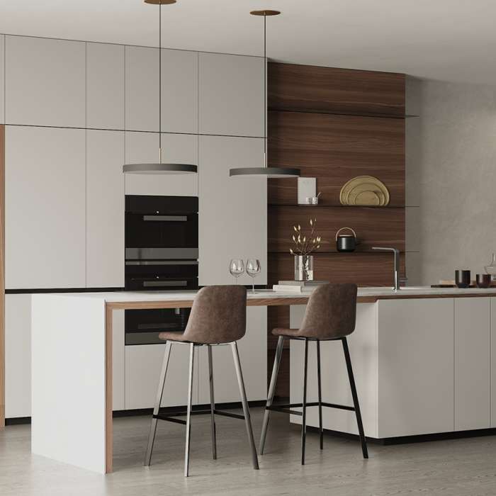 Стул барный hugh, экокожа, серо-коричневый Bergenson Bjorn BEST-HUMF08