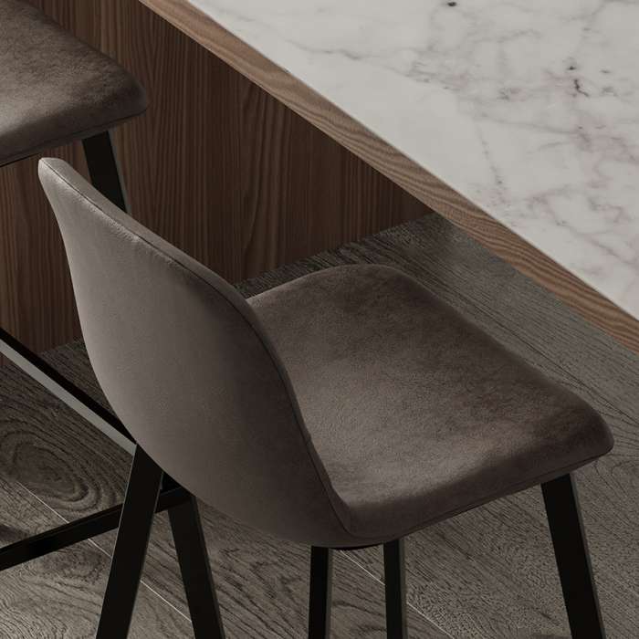 Стул барный hugh, экокожа, серо-коричневый Bergenson Bjorn BEST-HUMF08