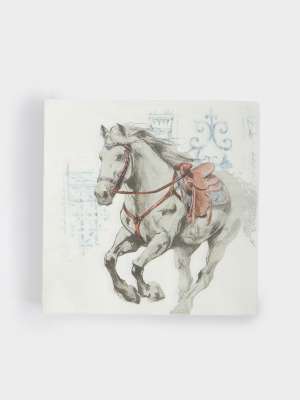 Салфетки бумажные, 33х33 см, 20 шт, квадратные, белые, Конь, White horse ANNA LAFARG ANLAF-WUH015