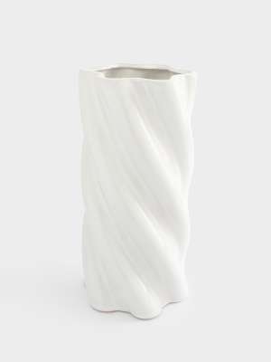 Ваза для цветов, 30 см, керамика, молочно-бежевая, Drapery ANNA LAFARG ANLAF-CVC-270125