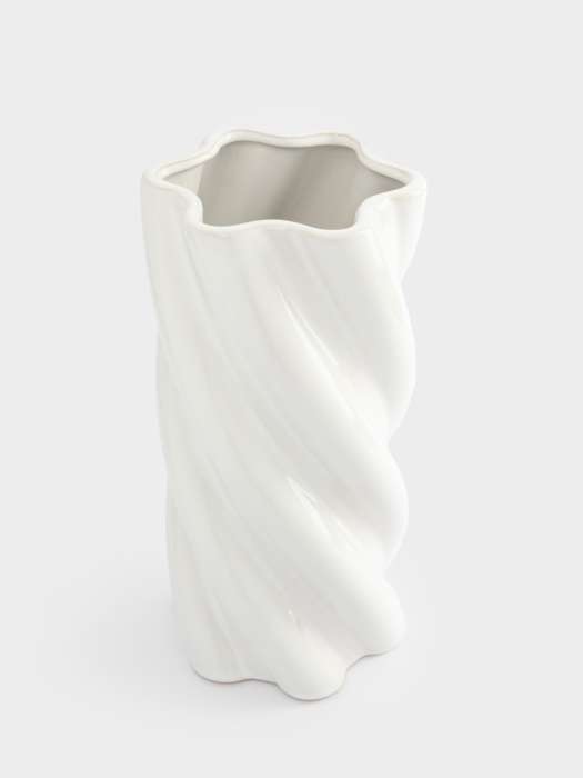 Ваза для цветов, 30 см, керамика, молочно-бежевая, Drapery ANNA LAFARG ANLAF-CVC-270125