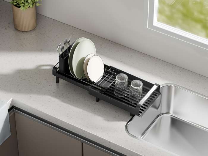 Сушилка для посуды Atle раздвижная малая, черная SMART SOLUTIONS SS000011