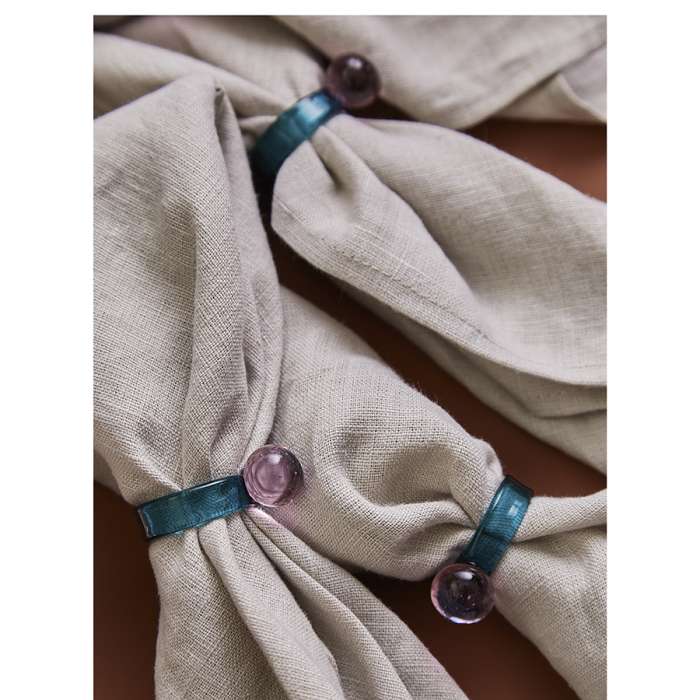 Набор из 4 колец для салфеток orb, D4 см, бирюзовые/розовые Liberty Jones LJ0000323