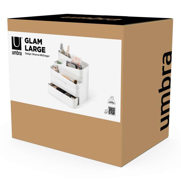 Органайзер-косметичка glam, 27х25 см, белый/серый UMBRA 1019198-910