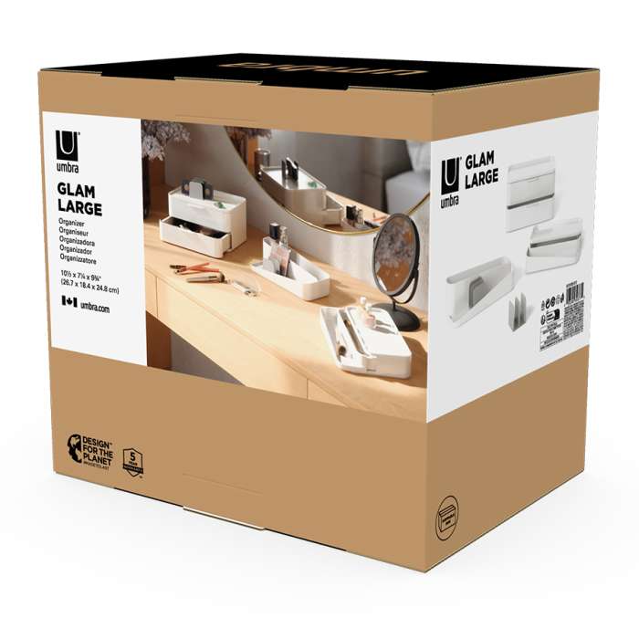 Органайзер-косметичка glam, 27х25 см, белый/серый UMBRA 1019198-910