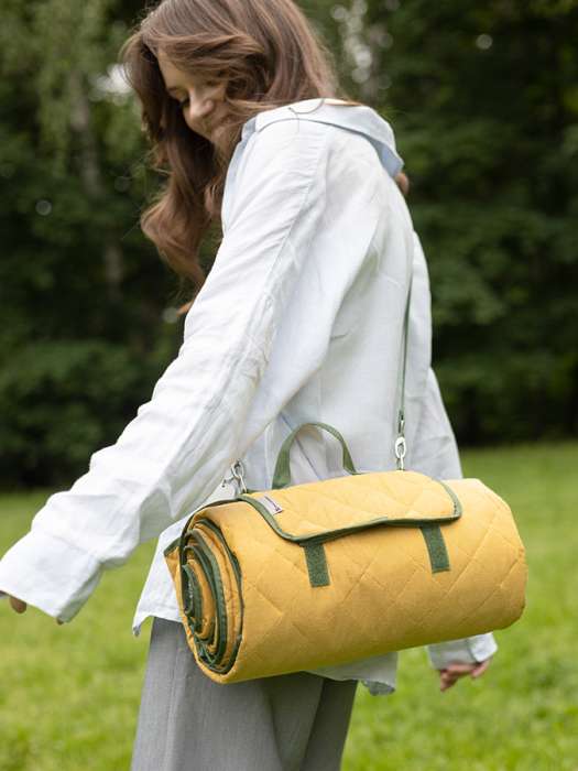 Плед для пикника и отдыха на пляже smart picnic, горчичный Smart Solutions SS0000317