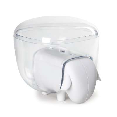 Держатель для ватных дисков sheep, белый с прозрачной крышкой QUALY QL10227-WH-CL