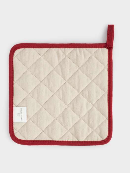 Прихватка, 20x20 см, хлопок, серо-бежевая, Олень в шарфе, Deer ANNA LAFARG ANLAF-SKW25-1PH