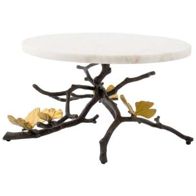 Блюдо для торта на ножке Michael Aram Бабочки гинкго 28 см, мрамор