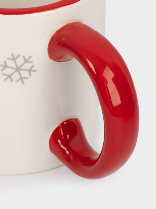 Кружка, детская, 360 мл, 2 шт, керамика, молочно-красная, Зайчики в шарфах, New year ANNA LAFARG ANLAF-XWS-180225