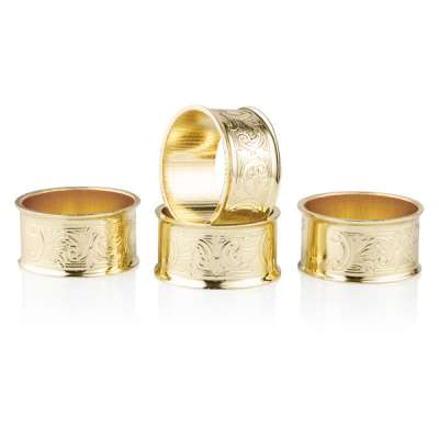Набор колец для салфеток Queen Anne 4,5см, 4шт, сталь, золотой цвет