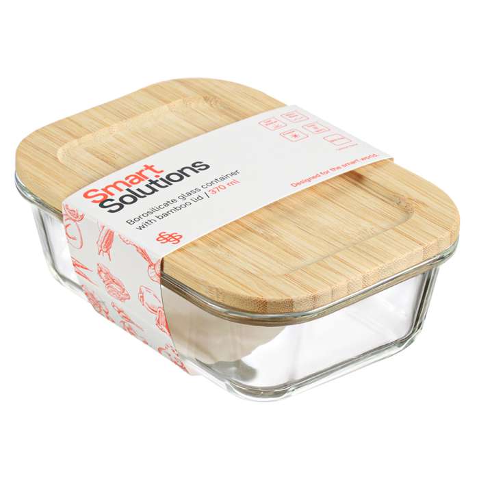 Контейнер для запекания и хранения с крышкой из бамбука, 370 мл SMART SOLUTIONS LBA370RC