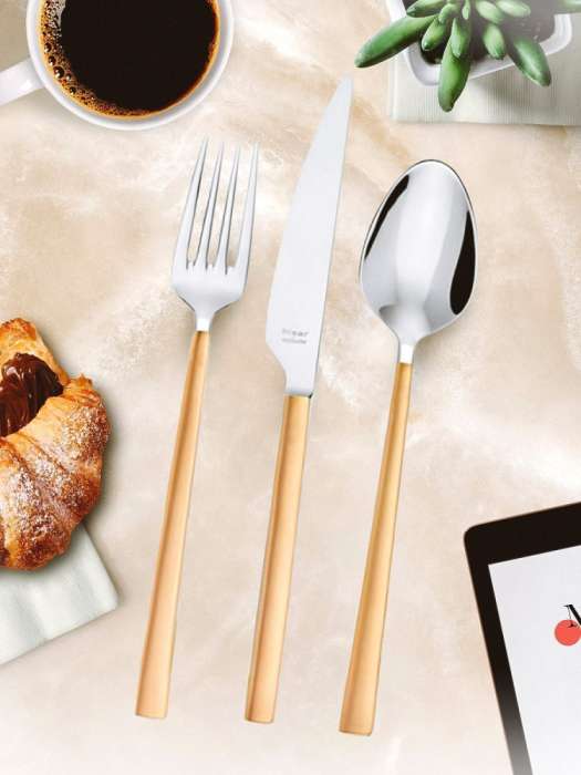 Набор десертных приборов MILANO GOLD 18 шт HISAR H50933