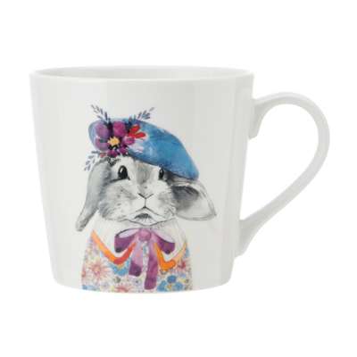 Кружка фарфоровая Mikasa Tipperleyhill с принтом кролика 380 мл Kitchen Craft MKTIPPMUGRAB