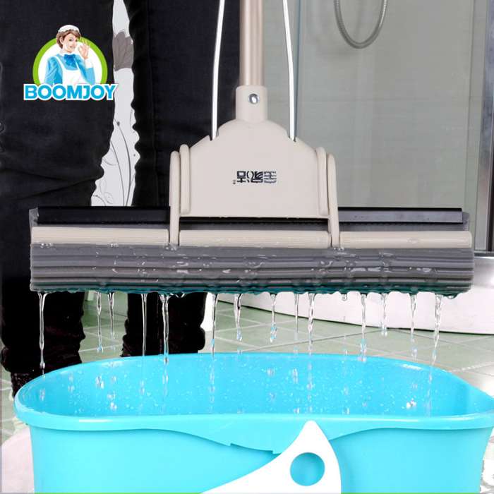 Швабра с толстой губкой ПВА и отжимом BOOMJOY JY8061