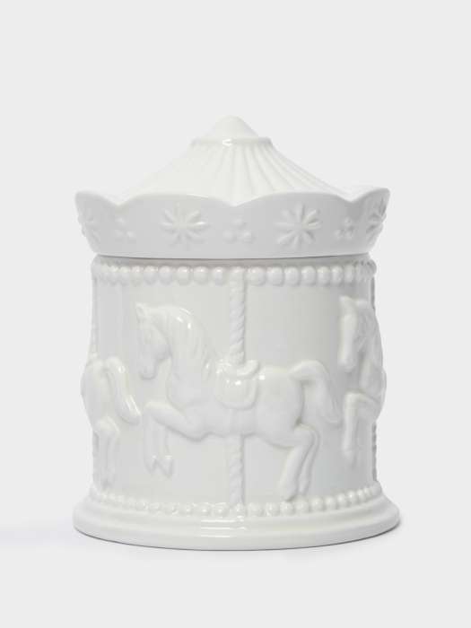 Емкость для хранения, 11х12 см, 550 мл, керамика, молочная, Карусель, Horse ANNA LAFARG ANLAF-FDW-110425-2