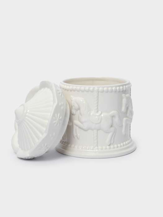 Емкость для хранения, 11х12 см, 550 мл, керамика, молочная, Карусель, Horse ANNA LAFARG ANLAF-FDW-110425-2